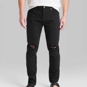 🐼🐼🐼bogoho🐼🐼🐼Men's Black Distressed Jeans-38x30-NWT